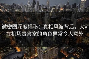 微密圈深度揭秘：真相风波背后，大V在机场贵宾室的角色异常令人意外