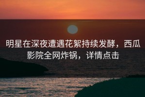 明星在深夜遭遇花絮持续发酵，西瓜影院全网炸锅，详情点击