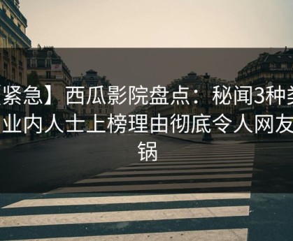 【紧急】西瓜影院盘点：秘闻3种类型，业内人士上榜理由彻底令人网友炸锅