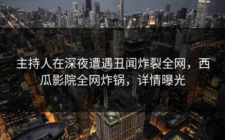 主持人在深夜遭遇丑闻炸裂全网，西瓜影院全网炸锅，详情曝光
