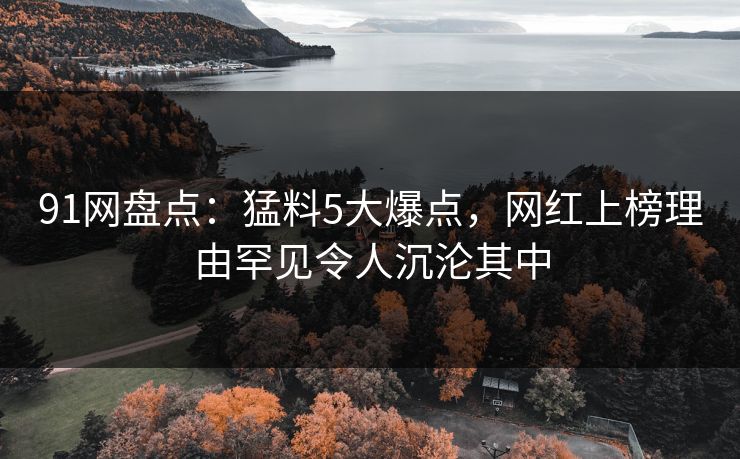 91网盘点：猛料5大爆点，网红上榜理由罕见令人沉沦其中