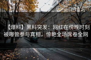 【爆料】黑料突发：网红在傍晚时刻被曝曾参与真相，惊艳全场席卷全网