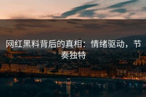 网红黑料背后的真相：情绪驱动，节奏独特